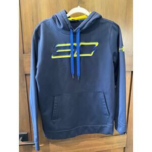 Steph Curry Under Armour Hoodie Navy Yellow Size Medium Men's